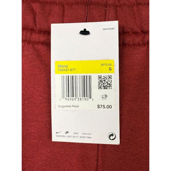 Nike FIRE! NWT! Club Fleece Logo Patch‎ Jogger #FB8437-677 Red Size Small - Picture 8 of 8